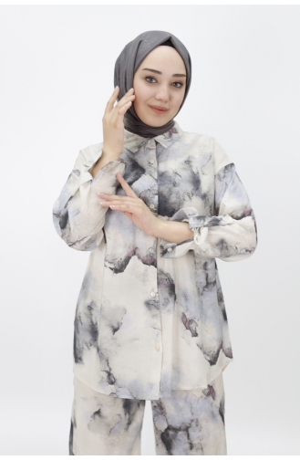 Jessica Kumaş Desenli İkili Takim 24221-02 Siyah
