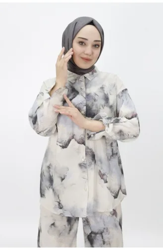 Jessica Fabric Patterned Double Suit 24221-02 Black 24221-02