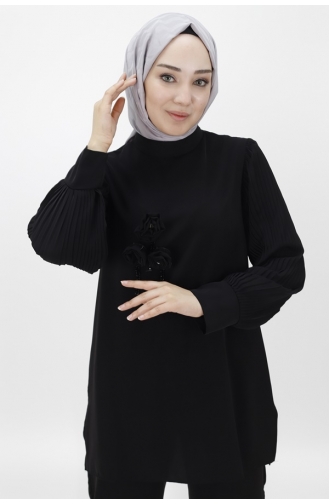 Jessica Kumaş Kollari Piliseli Ve Broşlu İkili Takim 24087-04 Siyah