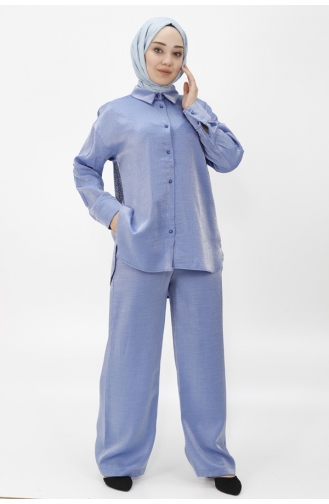 Costume Double Tissu Satin De Coton Pierre Et Broche 24205-01 Indigo 24205-01