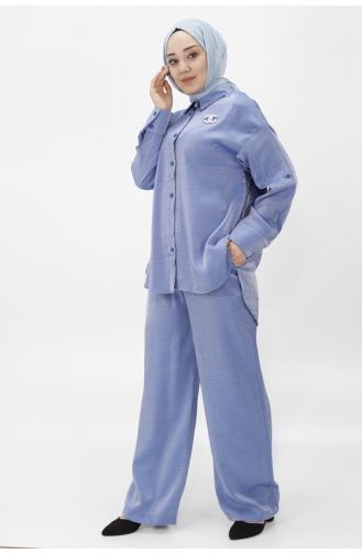 Costume Double Tissu Satin De Coton Pierre Et Broche 24205-01 Indigo 24205-01