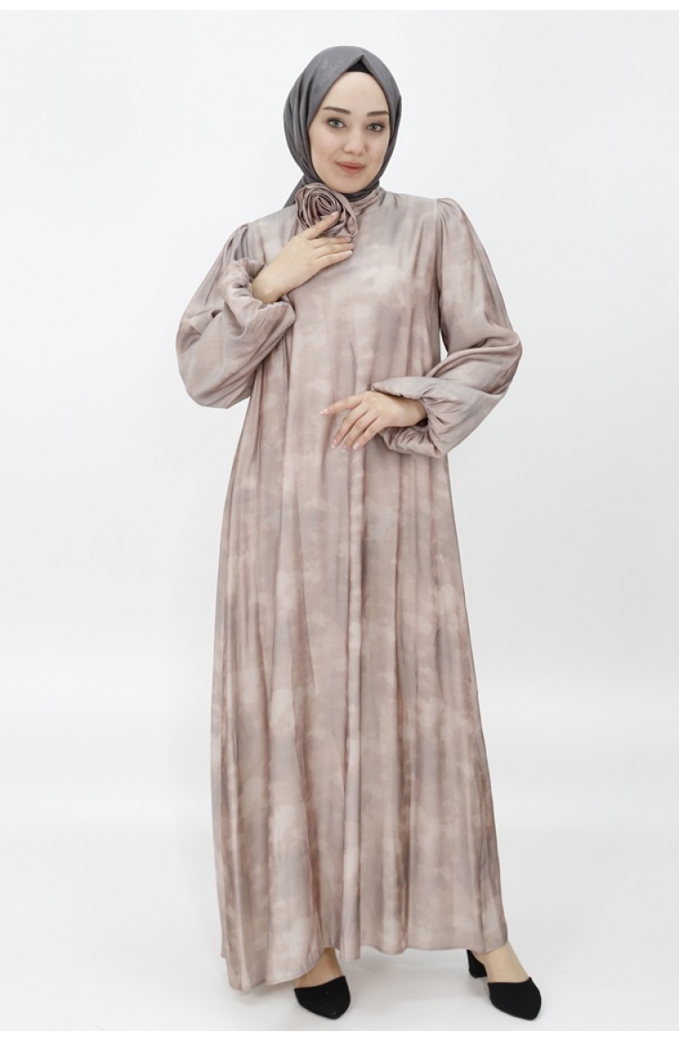 Ye Robe Robe De Soirée Hijab En Tissu Satiné à Pointe Avec Ceinture Et Manches ...