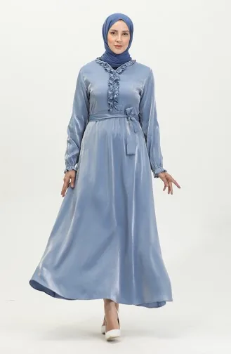 Robe à Ceinture Lin Lurex 81863-01 Indigo 81863-01