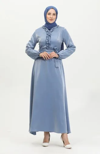 Robe à Ceinture Lin Lurex 81863-01 Indigo 81863-01