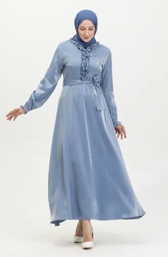 Robe à Ceinture Lin Lurex 81863-01 Indigo 81863-01