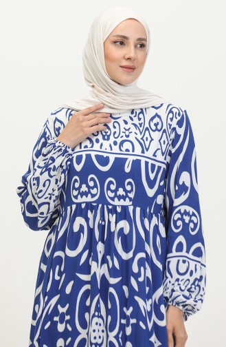 Robe Viscose à Motifs 81862-02 Indigo 81862-02