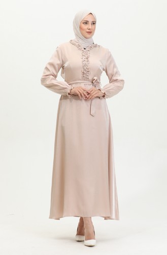 Robe A Ceinture Lin Lurex 81863-04 Crème 81863-04