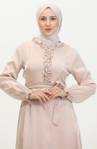 Robe A Ceinture Lin Lurex 81863-04 Crème 81863-04