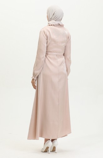 Robe A Ceinture Lin Lurex 81863-04 Crème 81863-04