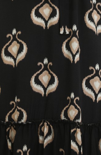 Alisa Volant-Viskosekleid Mit Gürtel 4599A-02 Schwarzer Nerz 4599A-02