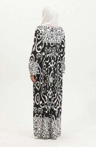 Gemustertes Viskosekleid 81862-04 Schwarz 81862-04