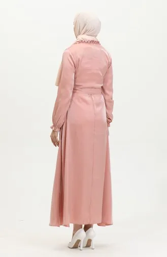 فستان كتان لامع  81863-03 سلموني 81863-03