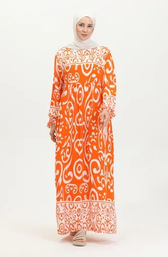 Robe Viscose à Motifs 81862-01 Orange 81862-01