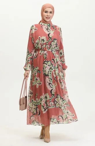 Plus-Size-Plisseekleid Rose Dried 7813 1161