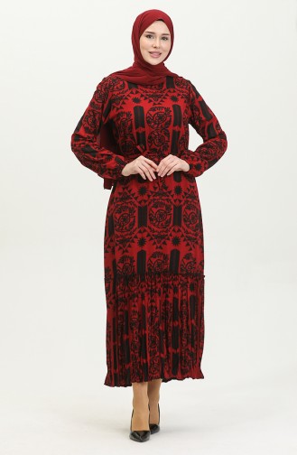 Alisa Flare Viskosekleid Mit Gürtel 4599-02 Rot 4599-02