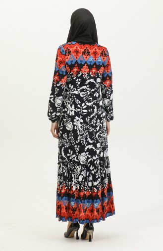 Alisa Volant-Viskosekleid Mit Gürtel 4599E-03 Marineblau 4599E-03