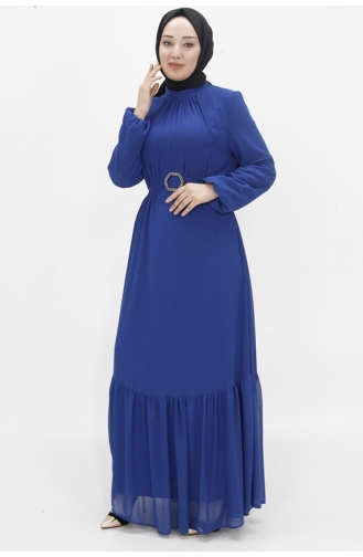 Hijab-Abendkleid Aus Chiffonstoff Mit Ballonärmeln 2419-04 Saks 2419-04