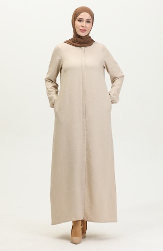 Abaya Avec Poches 24017-03 Beige 24017-03