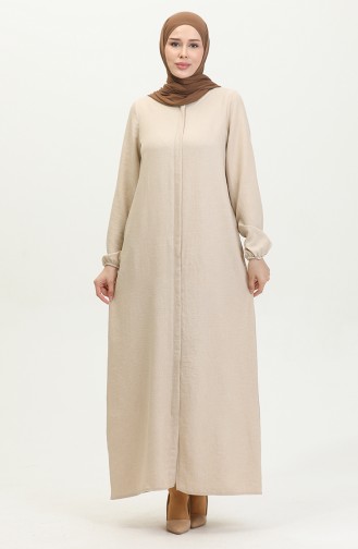Abaya Avec Poches 24017-03 Beige 24017-03