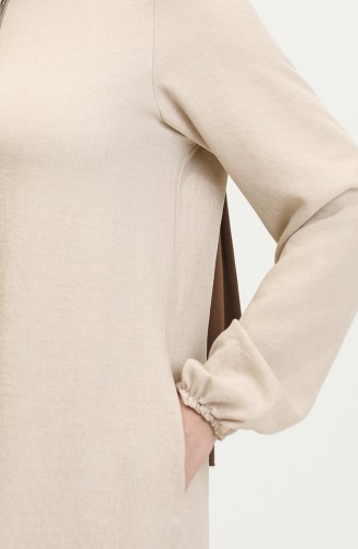 Abaya Avec Poches 24017-03 Beige 24017-03