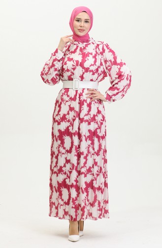 Robe Plissée Grande Taille Fuchsia 7686 1183