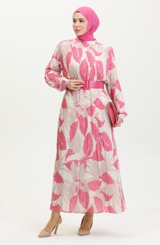 Robe Plissée Grande Taille Rose 7686 1185