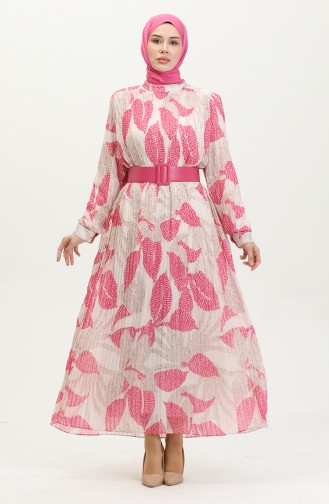 Robe Plissée Grande Taille Rose 7686 1185