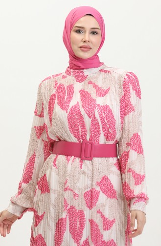 Robe Plissée Grande Taille Rose 7686 1185