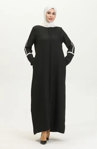 Print Detail Abaya 24018-01 Black 24018-01