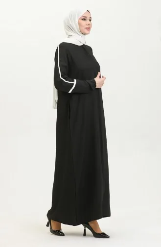 Print Detail Abaya 24018-01 Black 24018-01