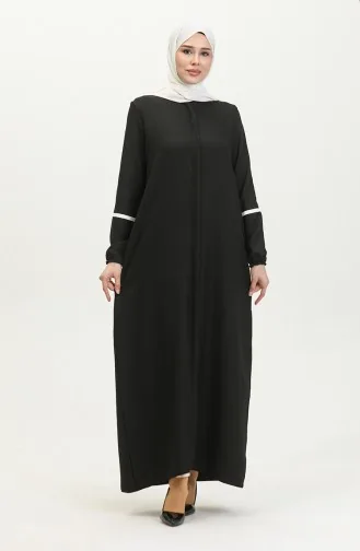Print Detail Abaya 24018-01 Black 24018-01