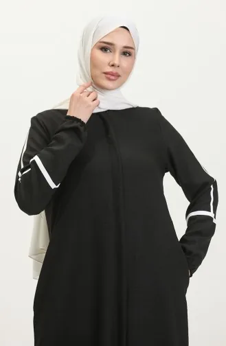Print Detail Abaya 24018-01 Black 24018-01