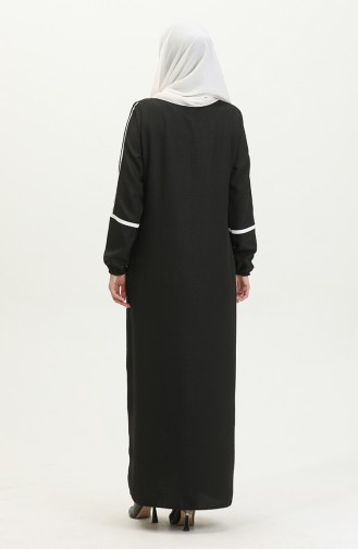 Print Detail Abaya 24018-01 Black 24018-01