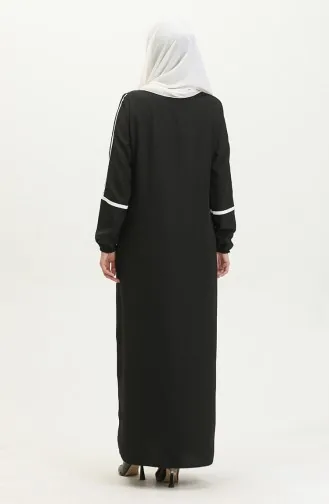 Print Detail Abaya 24018-01 Black 24018-01