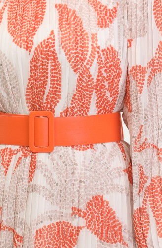 Robe Plissée Grande Taille Orange 7686 1184