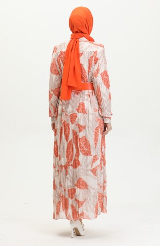 Robe Plissée Grande Taille Orange 7686 1184