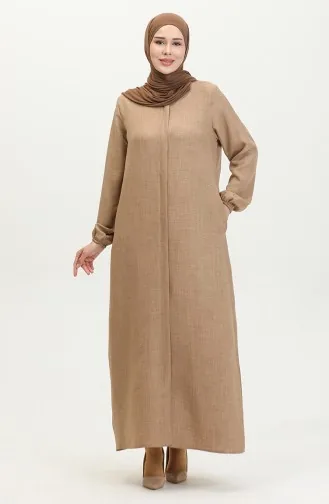 Pocketed Abaya 24017-02 Mink 24017-02