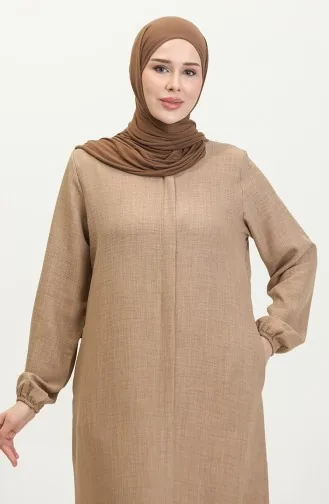 Pocketed Abaya 24017-02 Mink 24017-02