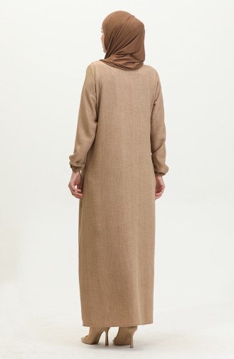 Abaya Avec Poches 24017-02 Vison 24017-02