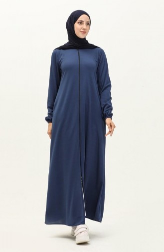 7003Sgs Abaya Zippée Bleu Marine 17051