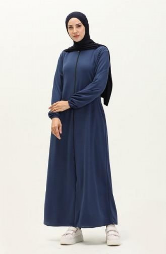 7003Sgs Abaya Zippée Bleu Marine 17051