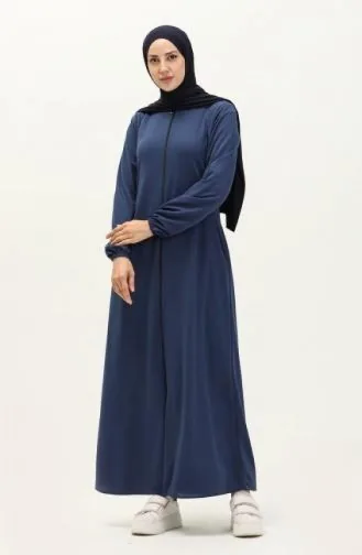 7003Sgs Abaya Zippée Bleu Marine 17051