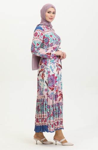 Alisa Volantkleid Aus Viskose Mit Gürtel 4599H-02 Powder Saks 4599H-02