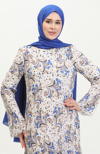 Plissee-Lagenkleid Blau 7828 1132