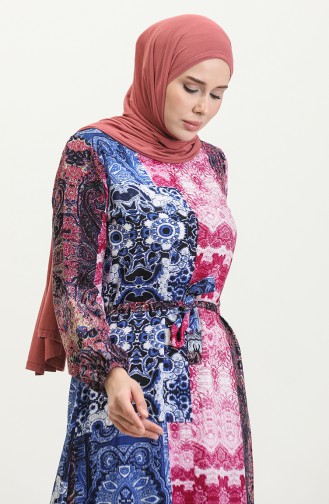 Alisa Volant-Viskosekleid Mit Gürtel 4599G-01 Saks Plum 4599G-01