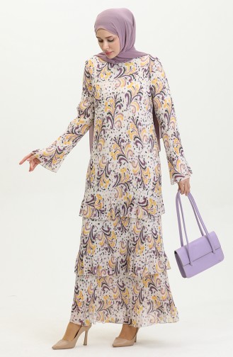 Pleated Layered Dress Yellow 7828 1133