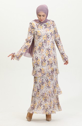 Pleated Layered Dress Yellow 7828 1133