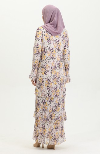 Pleated Layered Dress Yellow 7828 1133