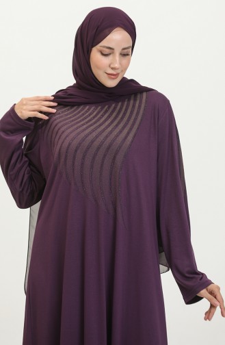 Alvina Bedrucktes Plus-Size-Kleid 4960-08 Hellviolett 4960-08