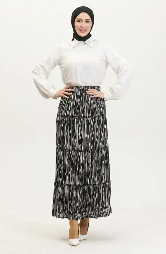 Almila Gypsy Viscose Skirt 3161-06 Black White 3161-06